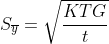 S_{\overline{y}}=\sqrt{\frac{KTG}{t}}